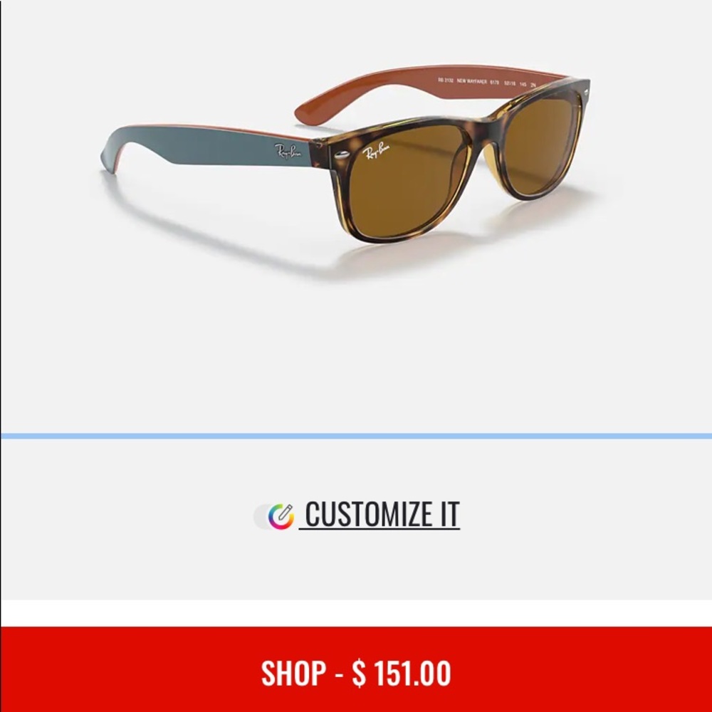Perfect condition RB New wayfarer two tone